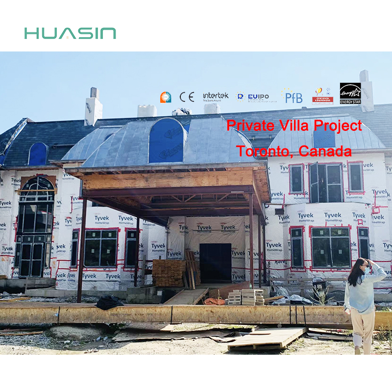 Huasin Customized Fixed Inward Aluminum Clad Wood Windows Doors Hidden Drainage Multi-Layer Protection Energy Star Qualified