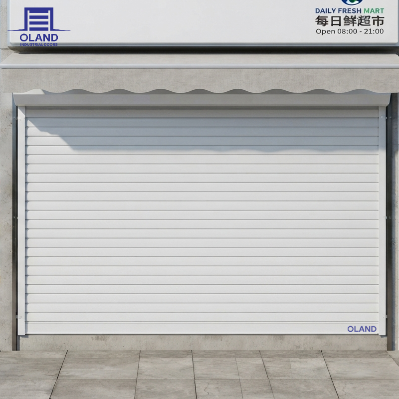 OLAND Aluminum Roller Shutter Door Industrial Anti-Theft Electric Roll Up Door with Windproof Curtain for Warehouse