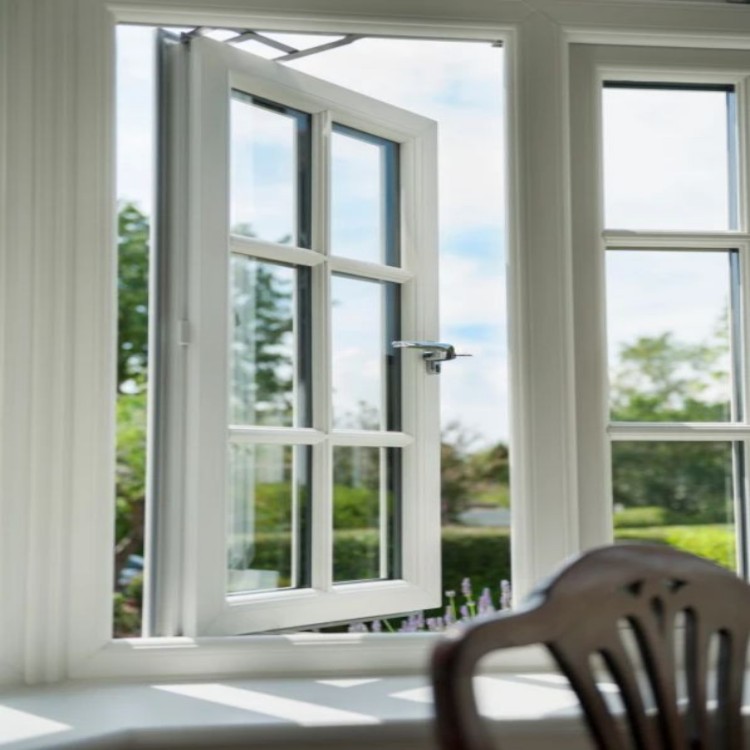 CBMmart Minimalist Farmhouse Style Aluminum Frame Tinted Glass Casement Windows Exterior Supermarket Use Heat Insulation