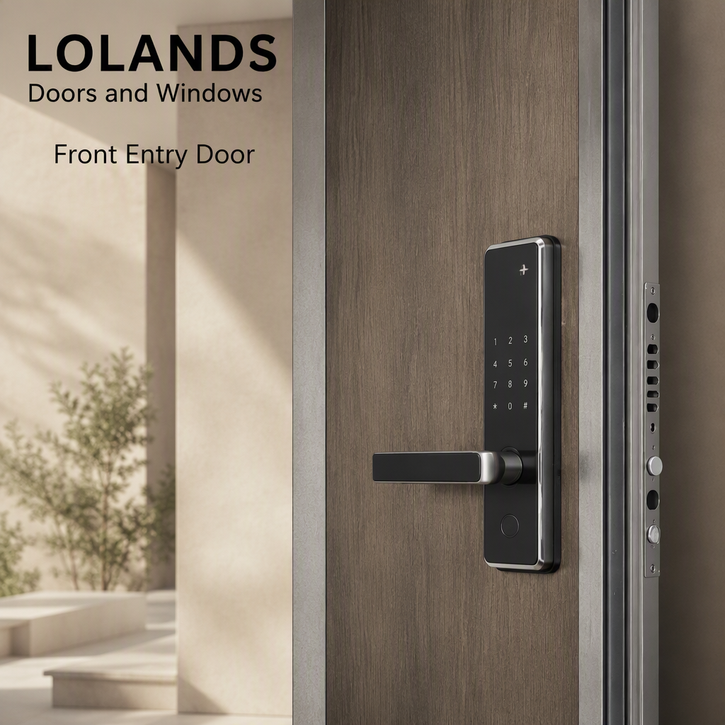 Lolands Custom Modern Aluminum Alloy Swing Entrance Door with Side Glazed Panel for Residential Front Entry
