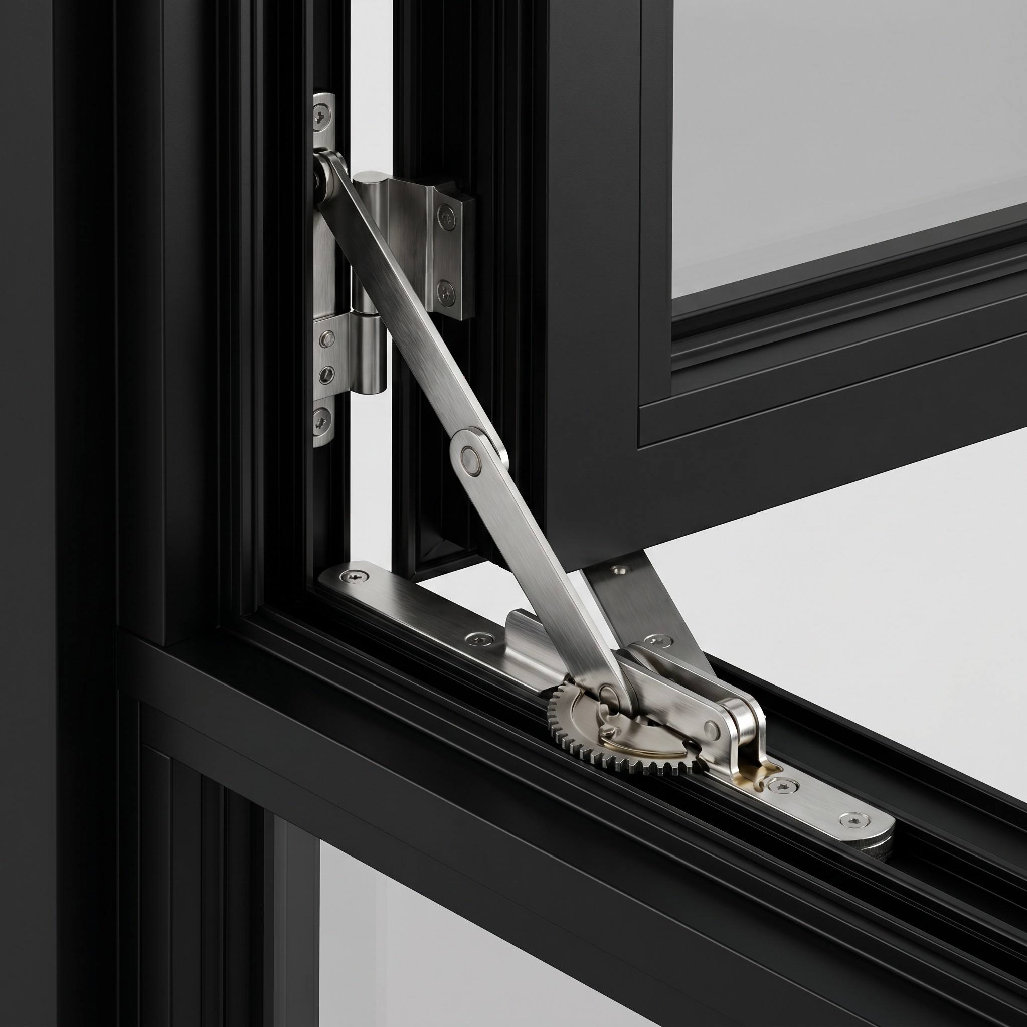 Commercial Grade Aluminum Awning Window for Office Buildings Large Size Top Hung Ventilation Window with Crank Handle
