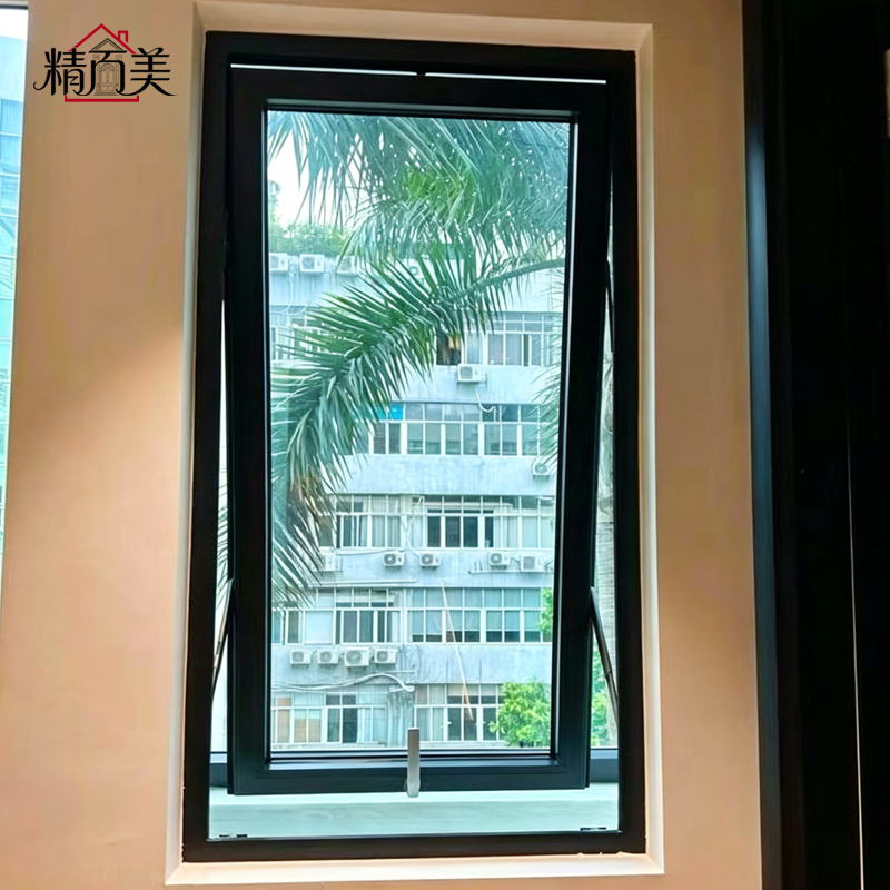 Aluminum Custom Logo Upper Hung Window Airtight Sealing Soundproof Weatherstrip Glazed for Retail Shop Store Showroom Boutique