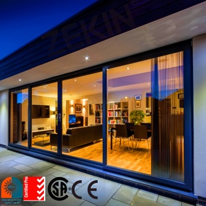 Customized Aluminum Patio Balcony Sliding Doors Double Tempered Glass