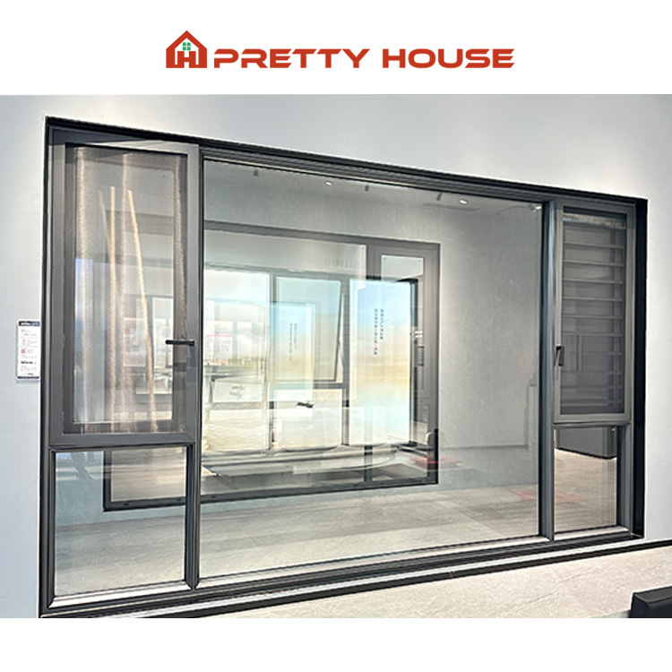 Heavy Duty Energy Efficient Insulated Double Glazed Windows and Doors Factory Aluminium Frame Tilt and Turn Window