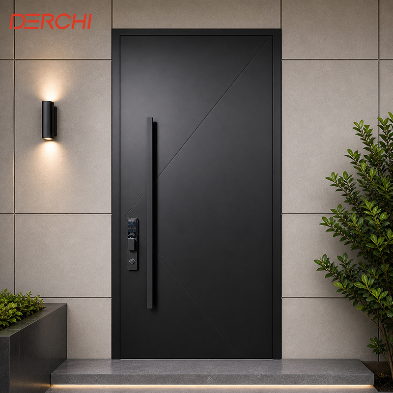 Fire Rated Aluminum Front Door Entry Door Exterior Security Door for Building and Commercial Projects