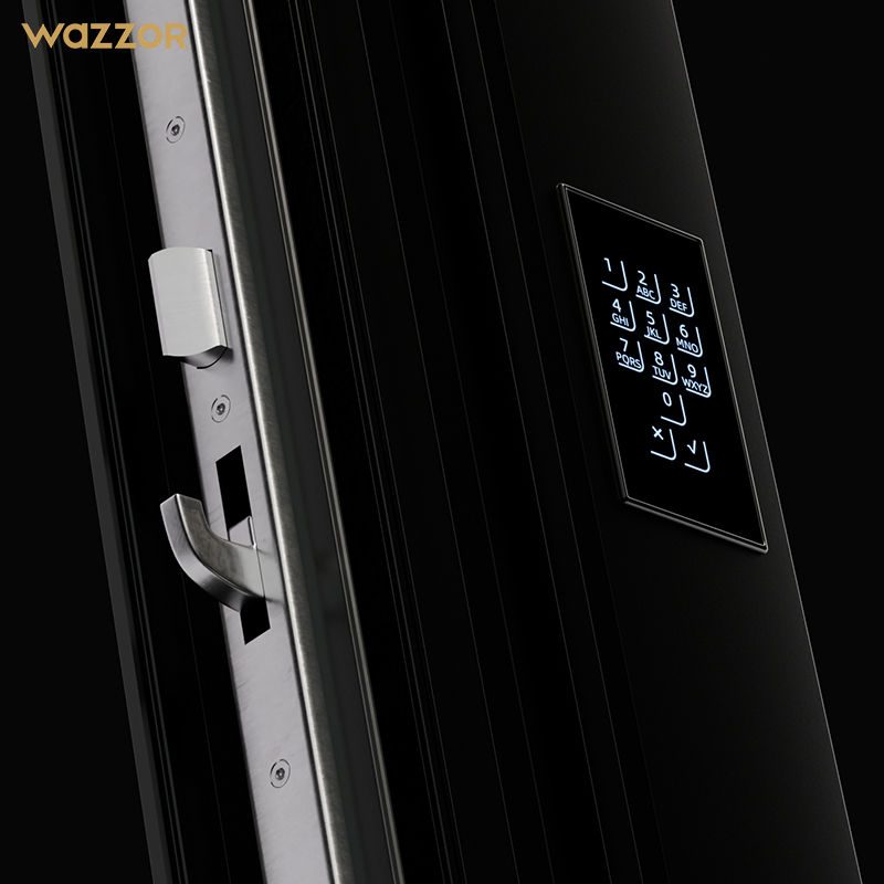 WAZZOR NFRC Certified UV Resistant Anti Fading Powder Coated Aluminum Glass Pivot Door for Sunny Arizona Home