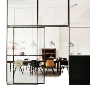 Aluminum Alloy Black Slim Frame House Sliding Door Soundproof Double Glazed Sliding Door