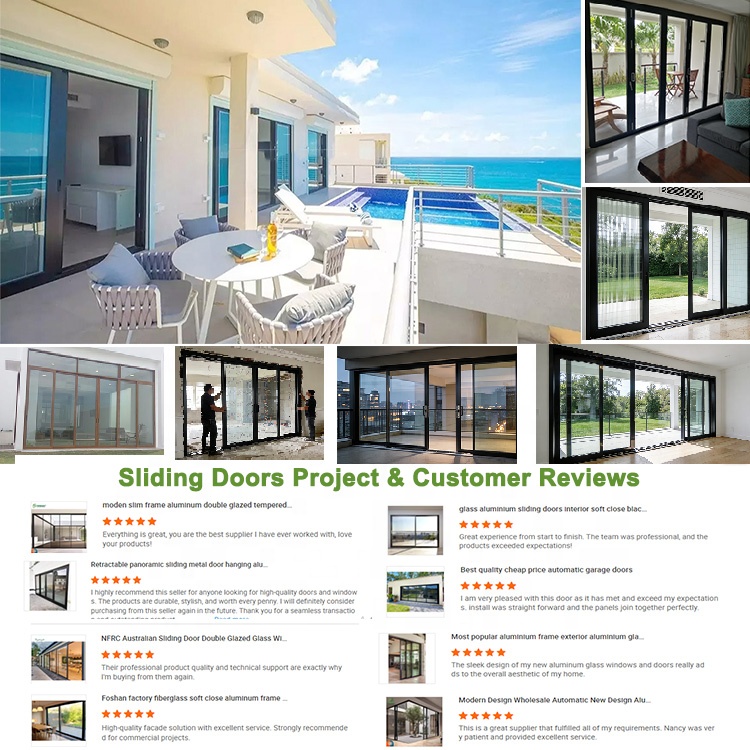 Topbright Custom Aluminum Patio Balcony Slide Doors Double Tempered Glass Door Aluminum Sliding Patio Doors for Residential Home