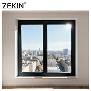 ZEKIN NFRC AS2047 Hurricane Proof Wind Resistant Double Glass windows Aluminum Outward Swing Casement Window USA House Villa