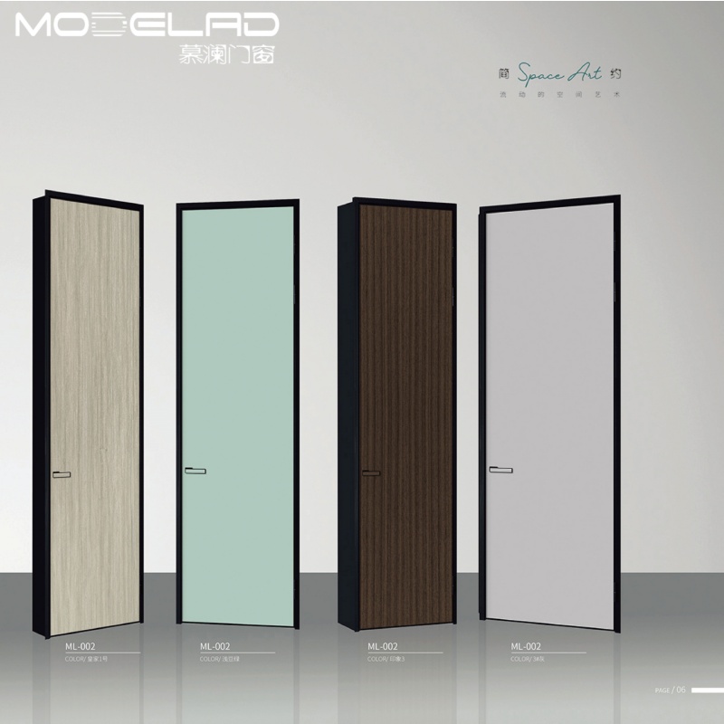 Modern Style Aluminum Wooden Door French Interior Door for Apartment Buildings Ecological Residence Door Factory Direct