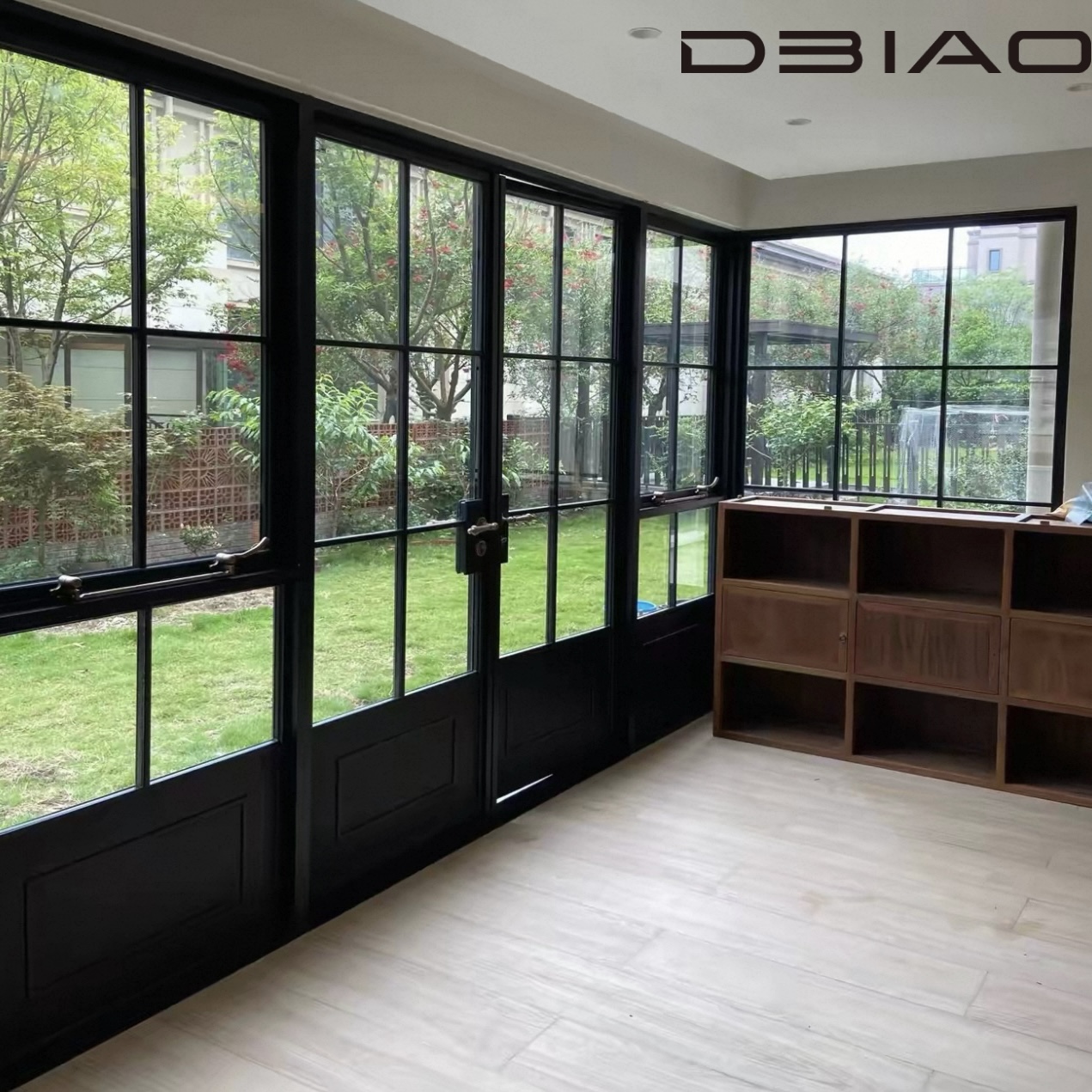 Modern Double French Entrance Door Durable Aluminum Alloy Frame Heat Insulated Glass Anti-theft Hardware for Bathroom Bedroom
