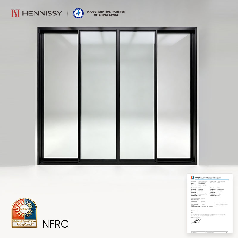 Modern NFRC Certified Thermal Break Aluminum Sliding Door with Low-E Double Glazed Glass U-value 1.7 for US Market Exterior Use