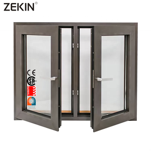 Hurricane Aluminum Double Tempered Glass Casement Window