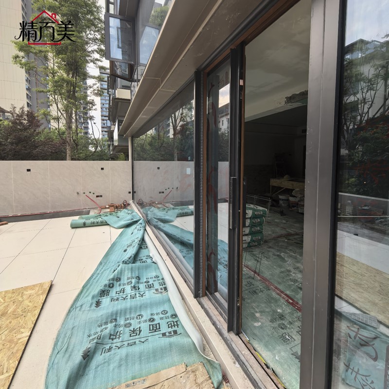 Modern Windproof Customized Hurricane Resistant Glass Soundproof Rigid Frame Weatherproof Aluminum Side Pressure Sliding Door
