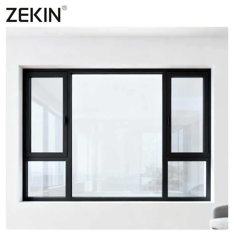 ZEKIN NFRC AS2047 Hurricane Proof Wind Resistant Double Glass windows Aluminum Outward Swing Casement Window USA House Villa