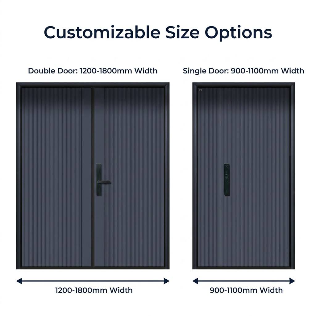 3mm All-Aluminum Minimalist Doors, Custom Size, Style &amp; Color Contemporary Decor Door Minimalist Aluminum Door