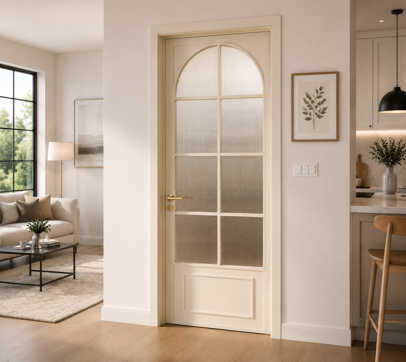 Custom Aluminum Bathroom Glass Door with Slim Frame for Modern Interior Projects