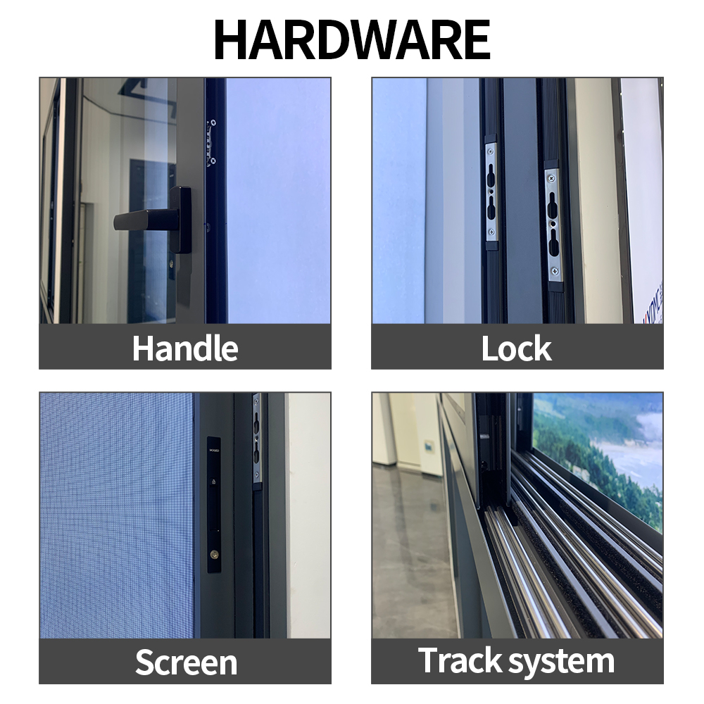 Aluminum Sliding Windows Double Tempered Glazed Screen Modern Home and Apartment Safety Ventilation with Grill Window