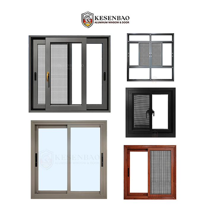Factory Waterproof Sliding Glass Windows Tempered Glass Aluminium Sliding Windows With Mosquito Net