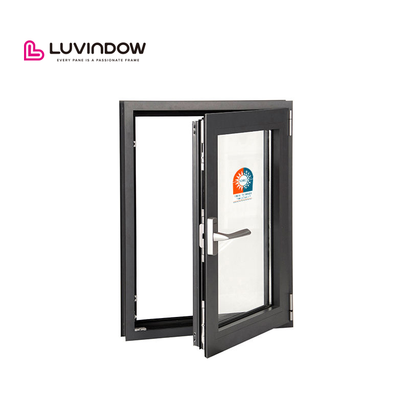 Aluminum Window Manufacture Simple Design With Micro Ventilation Tilt And Turn Hinged Triple Glazed windows