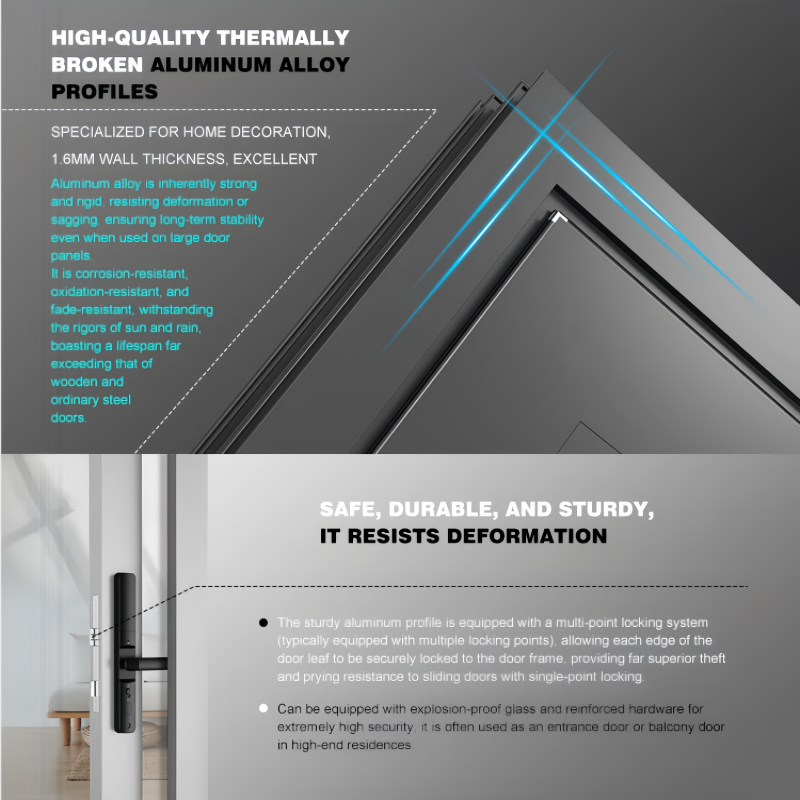 Factory Direct Modern Aluminum Alloy Bathroom Door Moistureproof Anti-rust Tempered Glass Door Customizable Options for Hotel