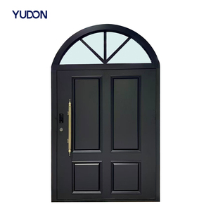 YUDON DOOR Aluminum Glass Door Entrance with Smart Lock Anti Rust Anti Theft Fire Rated Front Doors for Houses Coastal Villas