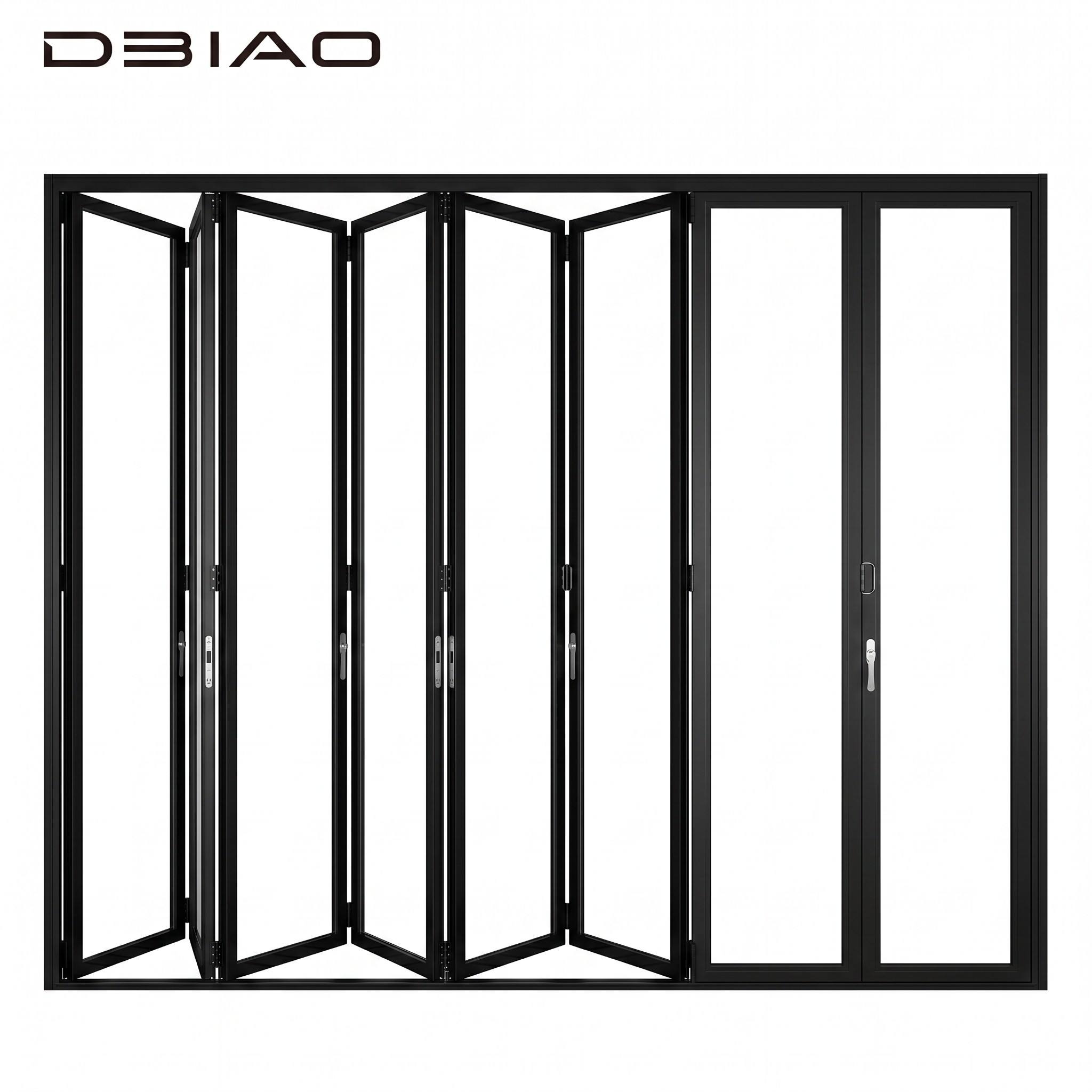 DBIAO Luxury Modern Slim Frame Aluminum Folding Door Double Glazed for Exterior Entry Hotel & Mall Use