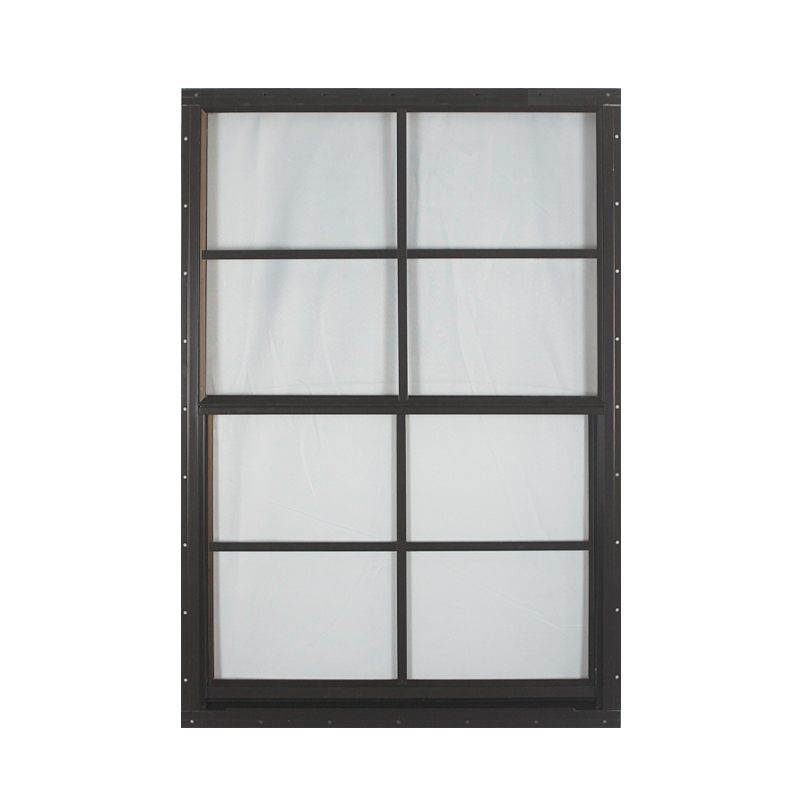Durable Aluminum Alloy Single-Hung Windows Vertical Sliding Shed Design with Hanging Curtain and Fiberglass Screen Netting
