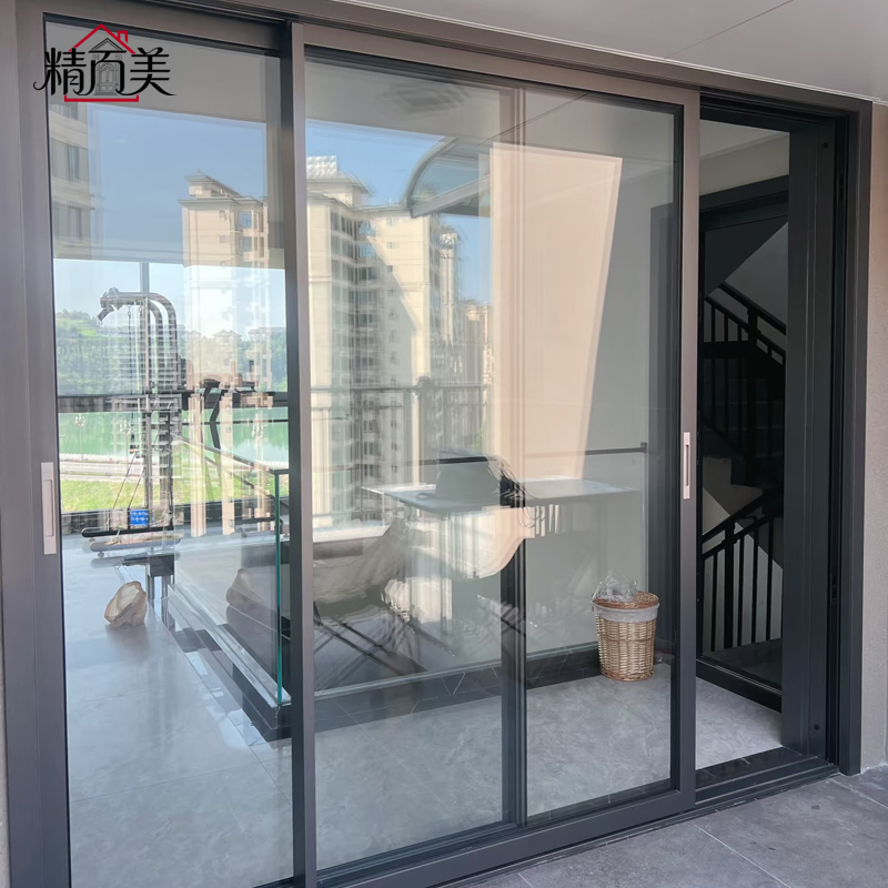 Two Panel Side by Side Sliding Door Space Saving Aluminum Alloy Frame Two Pane Tempered Glass Windproof Balcony OEM ODM Bulk
