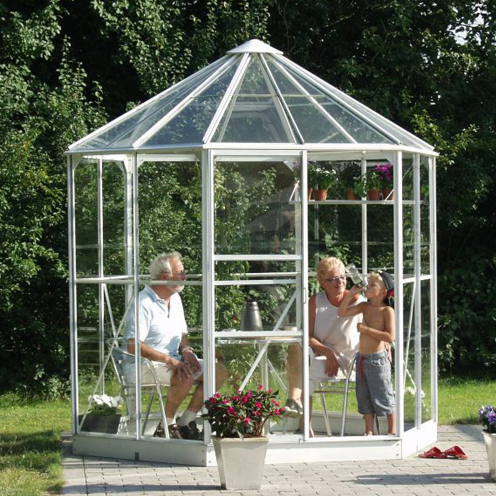 6x12ft With Ventilation Window, Sliding Door, Backyard Aluminum Greenhouse Garden Greenhouse Glass Sun Room