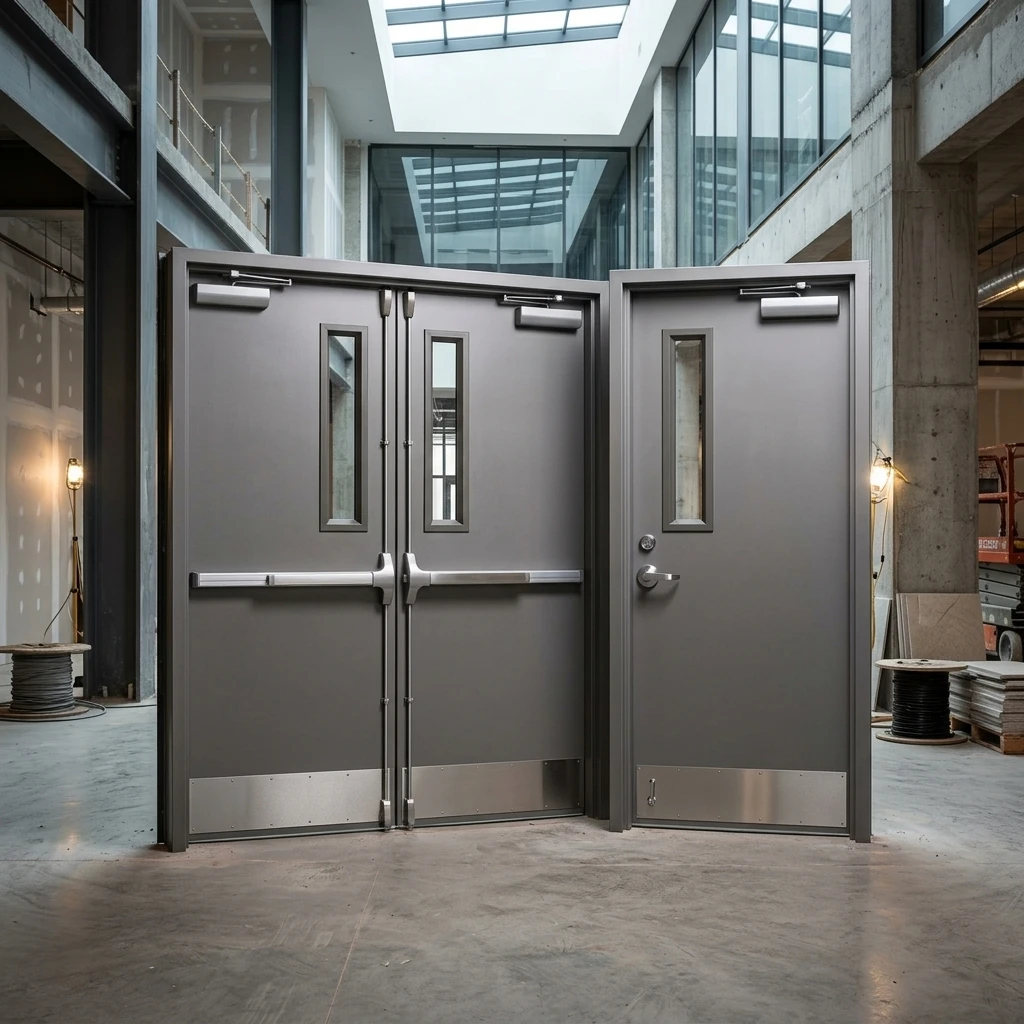 UL Listed Modern Steel Fire Rated Door with Frame Manual Opening Finished Surface for Commercial Use in USA Market