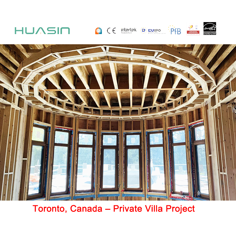 Huasin Customized Fixed Inward Aluminum Clad Wood Windows Doors Hidden Drainage Multi-Layer Protection Energy Star Qualified