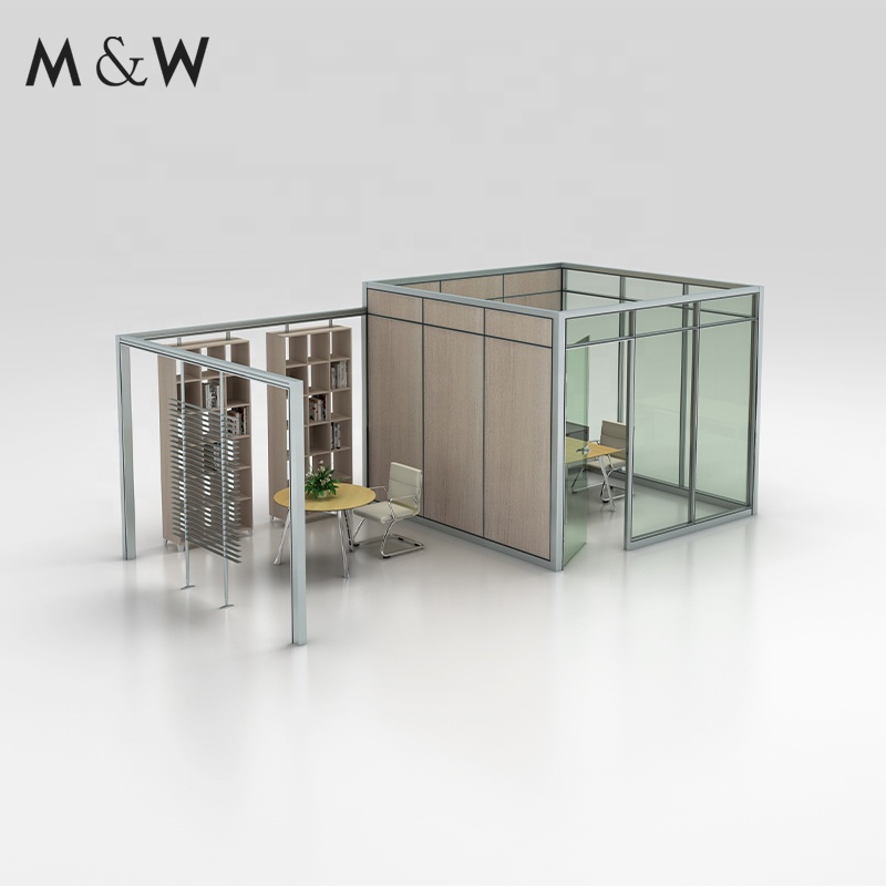 M&amp;W Factory Manufacturer Aluminium Glass Office Partition Wall Frame Soundproof Design Office Partition