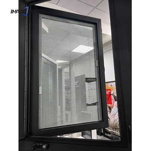 Aluminum Hand Crank Casement Window Commercial Shop Front Storefront Office Mall Showroom Clinic Reception Project Supply