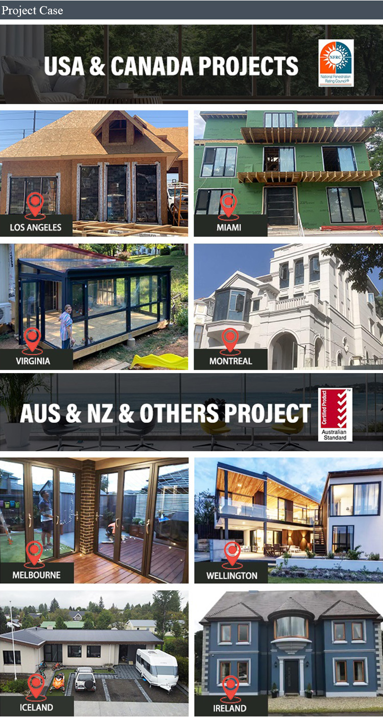 AS2047 Australian Standard Aluminium Alloy Double Glazed Glass Door and Aluminum Casement Window