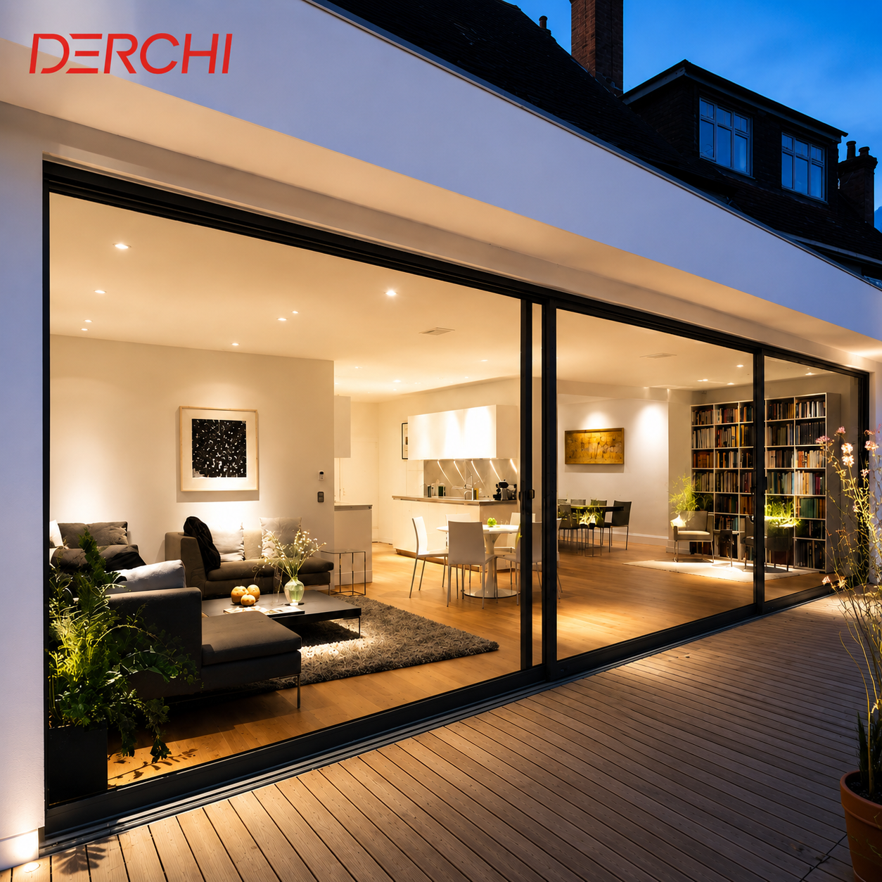 Minimalist Aluminum Sliding Door Ultra Slim Frame Double Glazed Energy Saving Soundproof Patio Door for Modern Home Villa