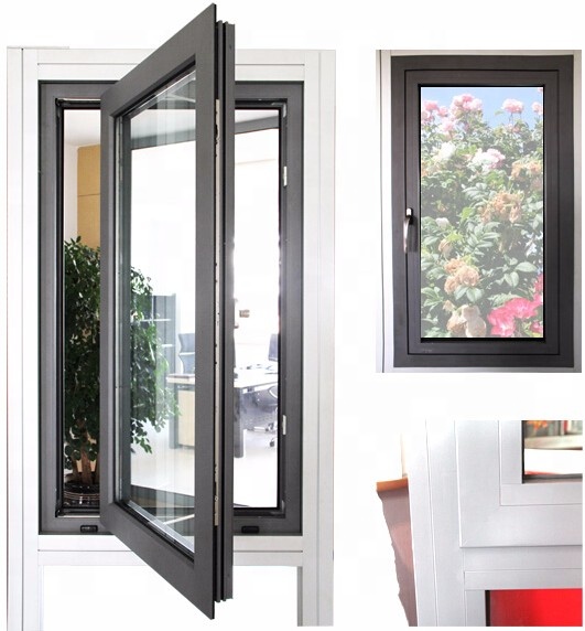 Australia Standard Commercial Aluminium House Windows Aluminium Windows Double Tempered Glazed Casement Windows with Fly Screen