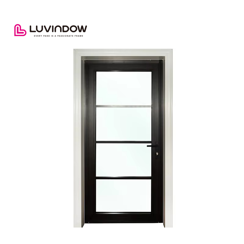 Luvindow American Double Glazed Glass Front Residential French Doors Hot Sale Modern Exterior Aluminium Hinged Swing Exterior