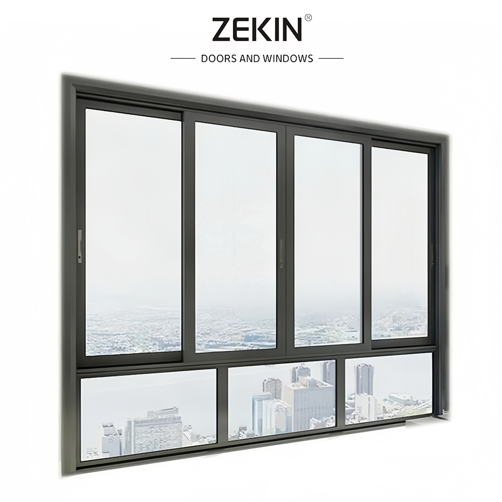 Hot Sell Energy Efficiency Custom Hurricane Impact Double Layered Tempered Glass Thermal Break Aluminum Sliding Room windows