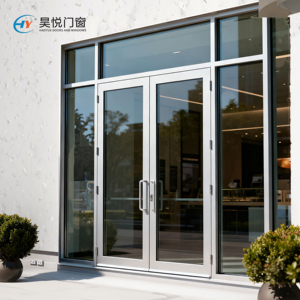 Double Aluminum Alloy Glass Door French Doors Casement Entrance Door