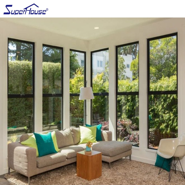 Modern Villa House Window Customized Frame Color Size Large Corner Panel Aluminium Fixed Picture Glass Window