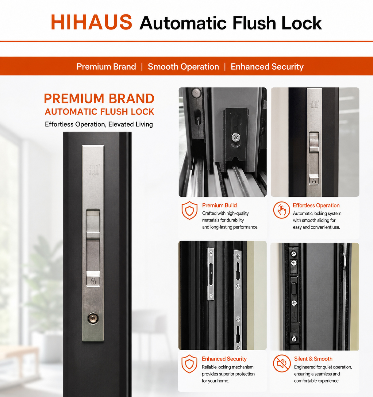 Hihaus Aluminum Sliding Windows for Houses Modern Bedroom Black Sliding Glass Windows with Shutters