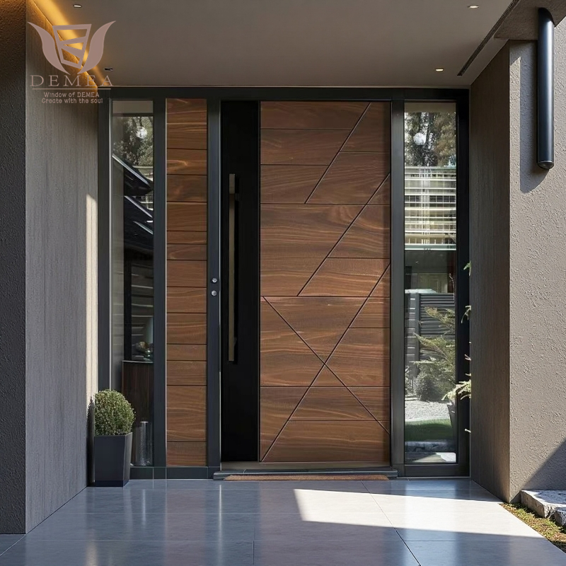 DEMEA Premium Thermal Break Aluminum Entry Door with Smart Lock - Customized Casement Design for Villa Apartment Security