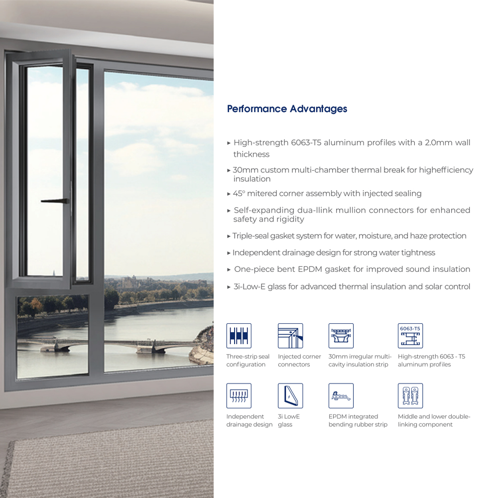 Folding Windows for Terrace Renovation Contractors Aluminum Glass Bi-fold Soundproof Balcony System