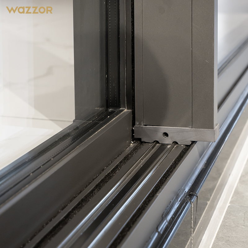 Wazzor 2026 Modern Aluminum Alloy Double Glazed Sliding Glass Door For Interior Outdoor Waterproof Use In Patio Garden Garage