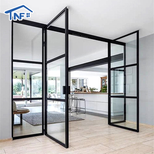 Modern Interior Arched Aluminium Glass French Doors