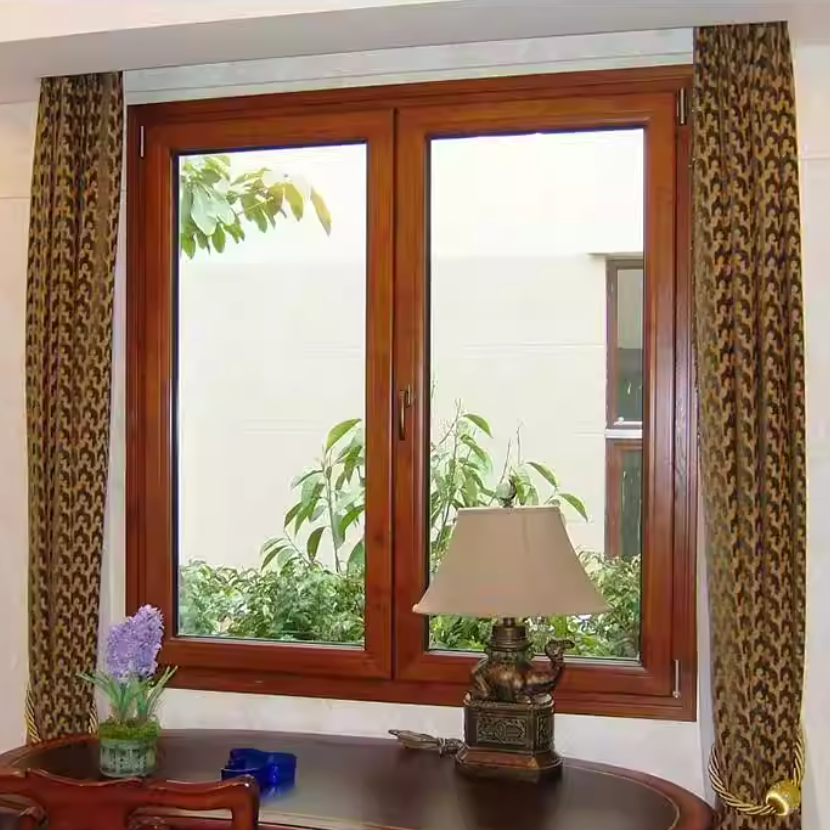 Custom Aluminum-Clad Wood Doors Windows Screen Integrated System Soundproof Balcony Casement Postmodern Design Customization