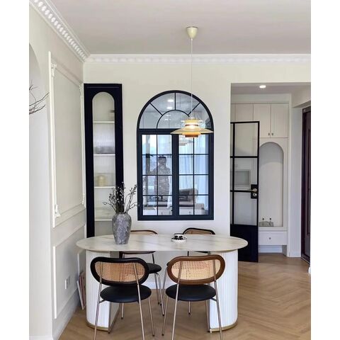 Modern High-End Aluminum Windows Soundproof Laminated Glass Low-E Glazed Inset Grill Slim Frame Waterproof for Hotels Villas