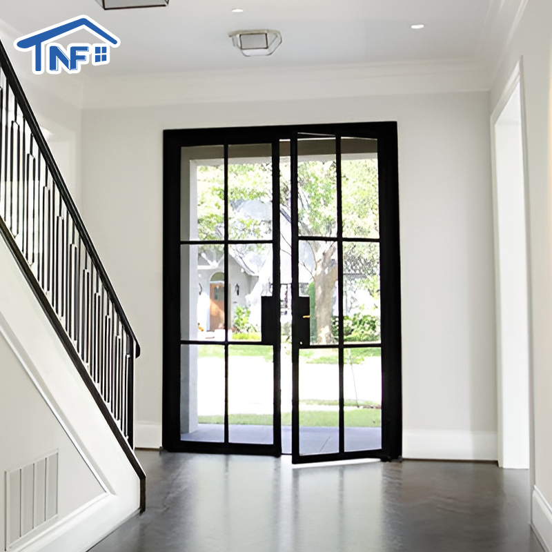 Modern Style Aluminum Double Tempered Frosted Glass Bathroom/Bedroom/Toilet Door Manual Opening for Hotels