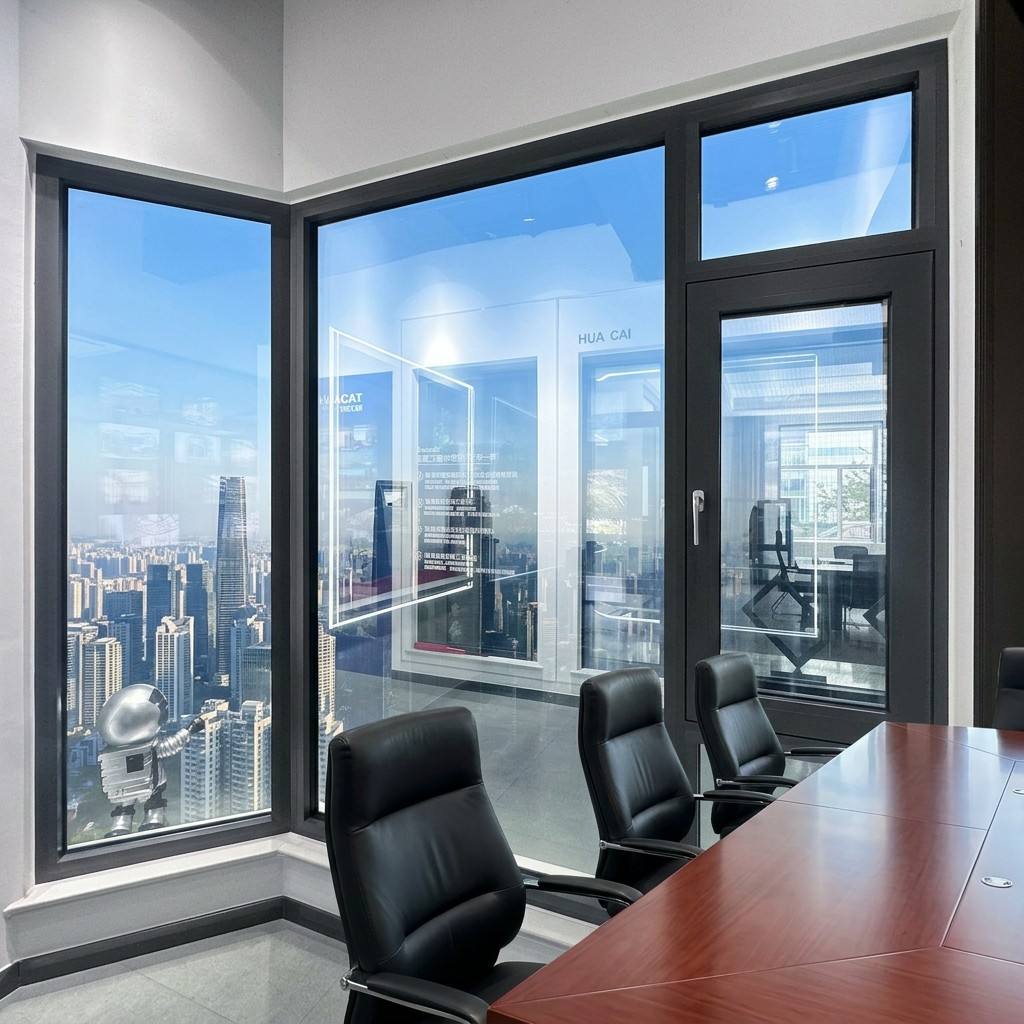HUACAI Waterproof Anti-theft Aluminium Casement Window with Built-in Magnetic Blinds